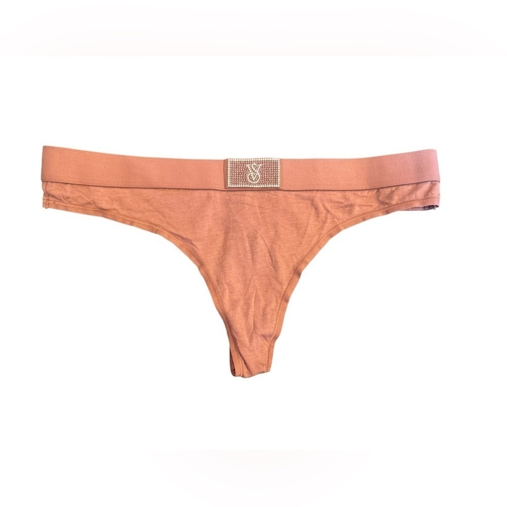 Victoria’s Secret Brown Logo Embellished Thong Women’s Size Small New With Tags
